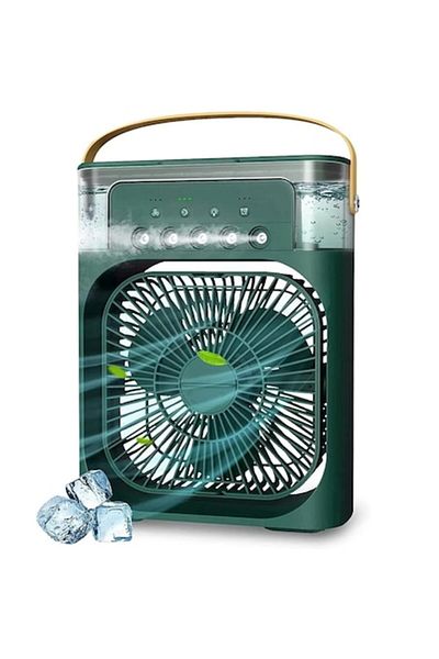 Vivendo Ventilator portabil 3 în 1 cu funcție de pulverizare: răcire, umidificare și iluminare - Verde