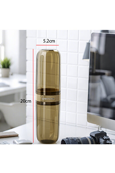 Choice حافظة شفافة صفراء محمولة لحماية فرشاة الأسنان ومعجون الأسنان وصندوق تخزين للسفر والتخييم