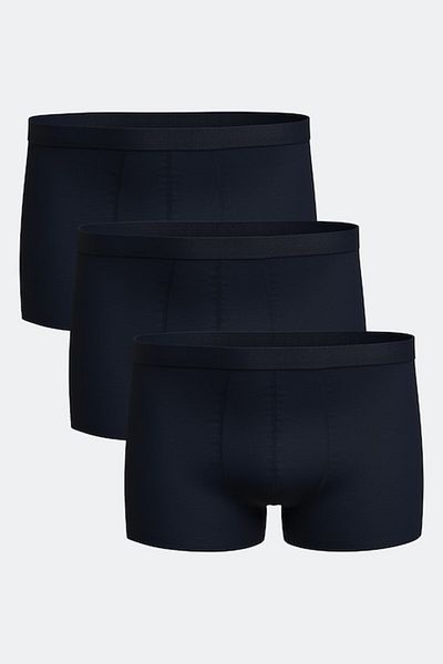 LC Waikiki Set de boxeri simpli din bumbac - 3 piese, Albastru ultramarin, 3XL