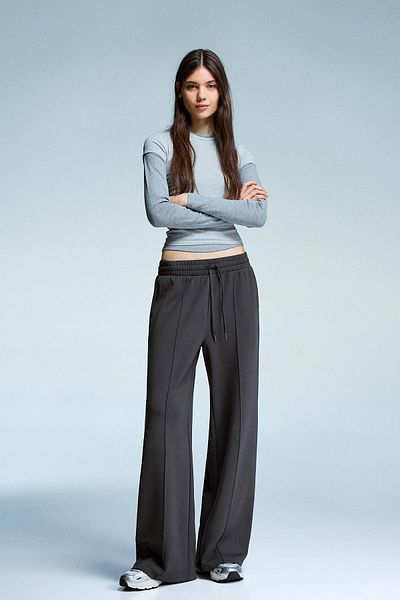 Bershka Soft touch wide-leg trousers