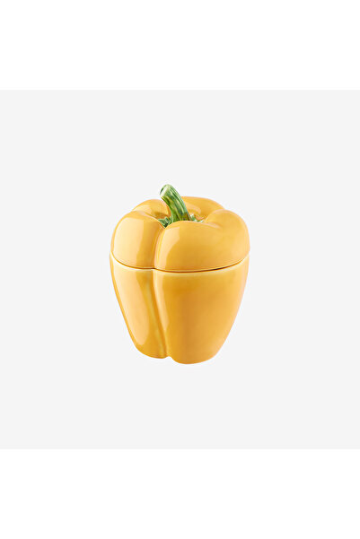 Bordallo Pinheiro Pepper Yellow Ceramic Storage Container 12.5 cm