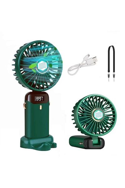 Air Ventilator portabil cu aromaterapie, 5 în 1, pliabil la 90°, 5 niveluri de viteză, ecran LCD, suport pentru telefon,