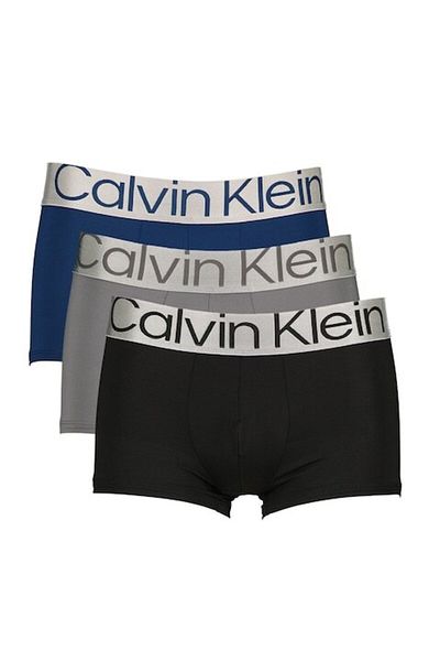 Calvin Klein , Set of 3 Low-Waist Boxers - Black, Gray, Blue, XL