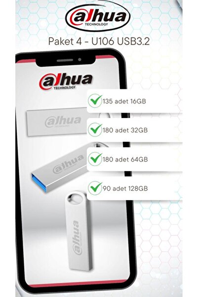 Genel Markalar U106 Metal USB 3.2 Flash Bellek Paketi - Paket 4