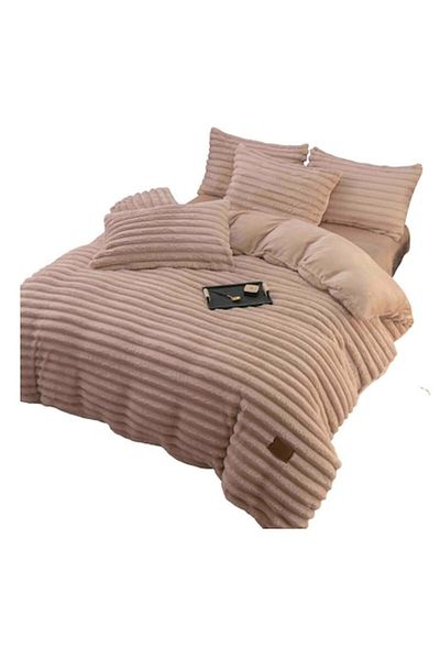 OEM Double Bed Linen with Elastic, Artificial Rabbit Fur Velvet, 4 Pieces, MS STAR