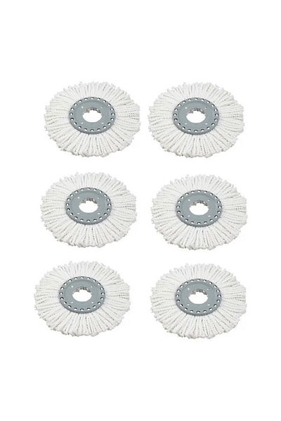 OEM Set 6 Universal Mop Refills with High Absorption Power, White