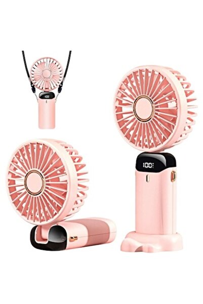 BonsMar Ventilator de gât ultraportabil 3 în 1, pliabil, 5 viteze, ecran LCD,...