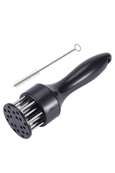 OEM Meat Tenderizer Tool with 21 Steel Pins, Ergonomic, 20x5 cm, Black