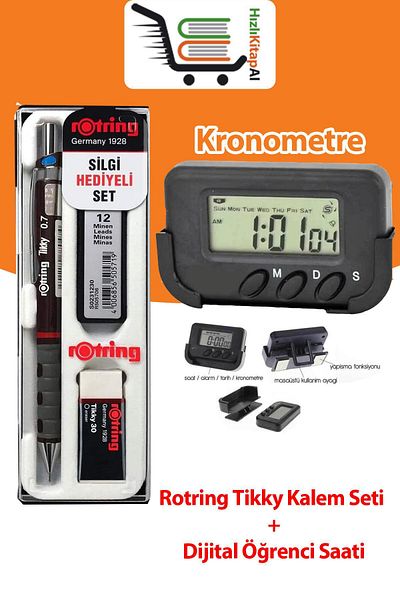 HizliKitapAl. Rorting Tikky Pen Set+Stopwatch Digital Watch