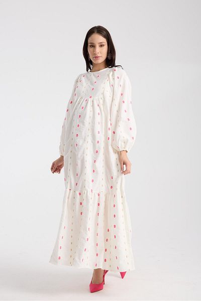 LİYACA Brode Applied Tesetture Maternity Dress