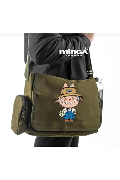 Minga London Haki Labubu Квітковий принт Поштар Для школи, курсів, репетиторства -Ghostella