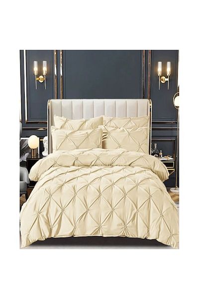 HYT Set Lenjerie De Pat Pucioasa Deluxe, HYT, Pentru Pat De 2 Persoane, Bumbac 100%, 6 Piese, Dimensiuni