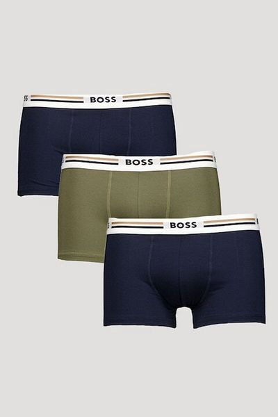 BOSS , Set of Boxers with Logo - 3 Pairs, Black, Navy Blue, Asparagus Green, L