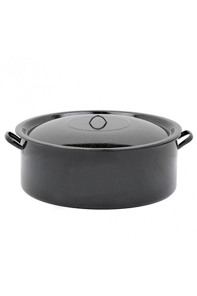 Ves Enamel pot with lid, 30L, Black