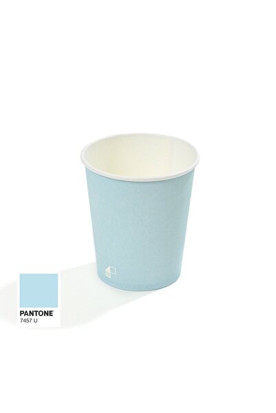 Packtory 8 oz Single Wall Baskılı Karton Bardak (Açık Mavi) 50 Adet