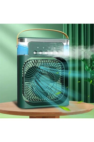 OEM Portable Humidifier Fan with LED Night Light, USB Power Supply, Green