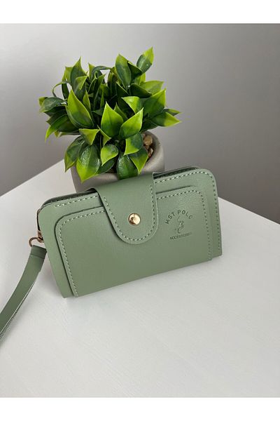 ESNEVA Khaki Color Multi-Eye Magnet Closure Women's Wallet with Coin Compartment
