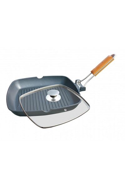 OEM Aluminum Grill Pan with Lid, 20x20 cm, Grunberg