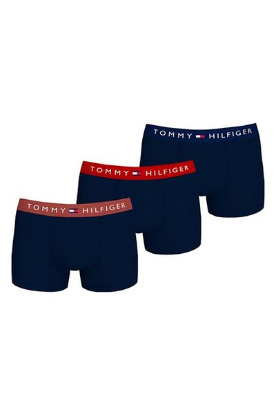 Tommy Hilfiger , Set de boxeri din amestec de bumbac - 3 perechi, Albastru ultramarin, 2XL