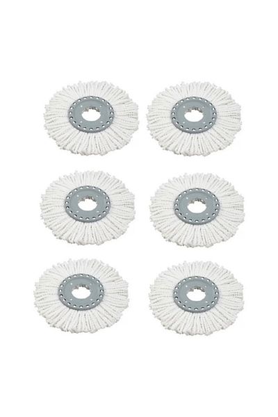 OEM Set 6 Universal Mop Refills with High Absorption Power, White