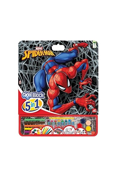 divendi-ro Set de colorat cu bloc mare de colorat, Spiderman, 5 în 1, cu acce...