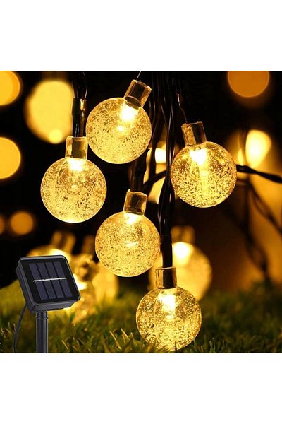 SERSIMO Ghirlanda luminoasa, LED, 100 becuri mici, 10m, incarcare solara, lumina alb cald