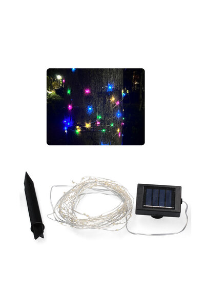 Mandalin , Ghirlanda luminoasa liniara, 100 LED-uri, 990cm, incarcare solara, multicolor