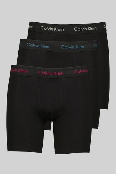 Calvin Klein , Set of Boxers with Logo - 3 Pairs, Black, Faded Black, XL