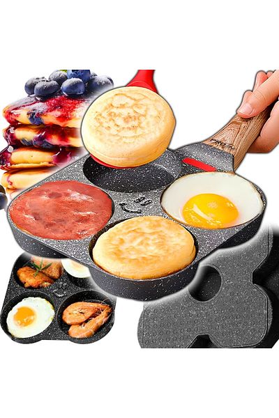 Renew Force Frying Pan with 4 Compartments, Non-Stick, Aluminum, 36 cm