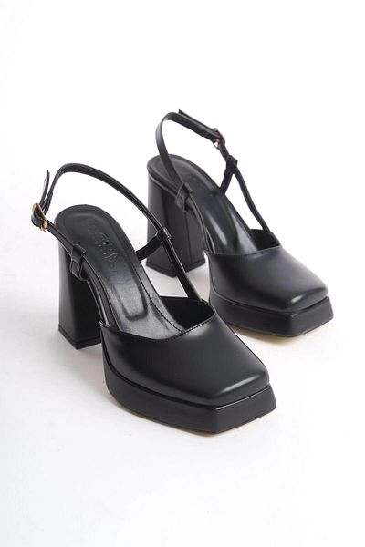 RAMİMSE Mety Black Skin Heeled Shoes - Lisinya