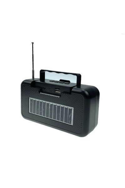 JSJZ Portable radio speaker, solar and electric charging, Bluetooth, USB, Card Reader blue