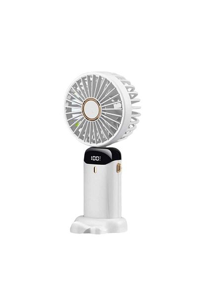 OEM Mini ventilator portabil, 3 în 1, 5 viteze, 5000 mAh, alb