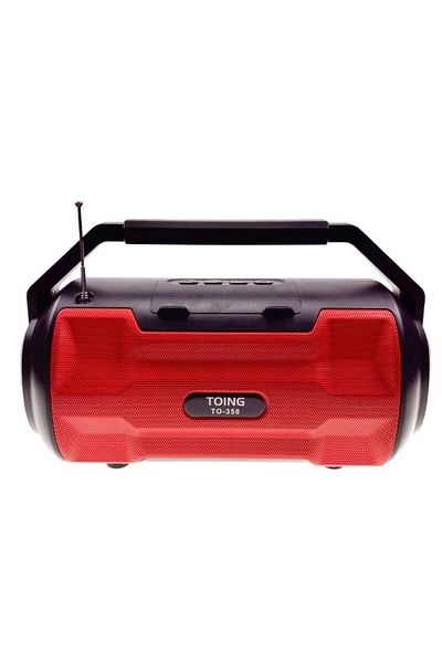 TOING Portable bass speaker with flashlight, solar and electric charging red
