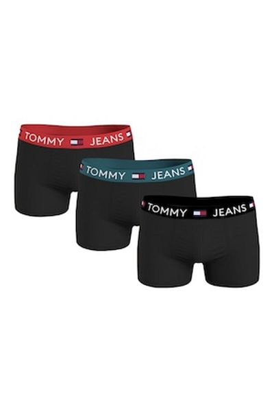 Tommy Hilfiger , Set de boxeri cu banda logo in talie - 3 perechi, Rosu, Negru, M