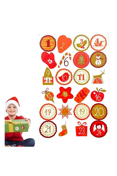dalip Foaie cu Stickere Dalip, pentru Calendar Advent DIY, 4.5cm, pentru Craciun, 24 Piese, mod 5, Multico