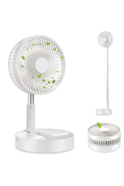 OEM Portable Foldable Fan, White, 4 Adjustable Speeds, Adjustable Height 36cm-100cm