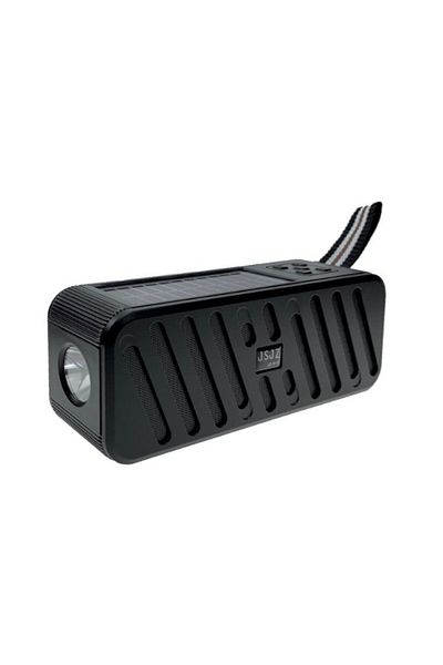 JSJZ Boxa portabila radio cu lanterna, incarcare solar si electric, Bluetooth negru