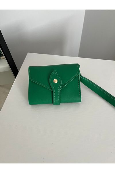 ESNEVA Green Color Mini Multi-Eye Coin Compartment Envelope Model Women's Wallet