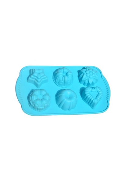 OEM Matră de silicon cu 6 figurine diferite, turcoaz, 30x17x4cm
