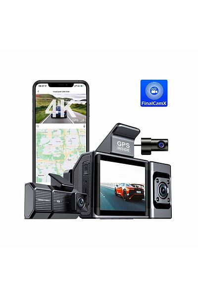 SmartHub 1 Best Car Dash Cam with 3 Lenses, 4K, 24-Hour Continuous Recording