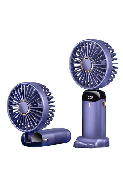 OEM Ventilator portabil, de mână, de birou, pentru gât, NEVERMORE®, 5 viteze, 3 în 1, silențios, pliabil, afișaj LCD, Pur