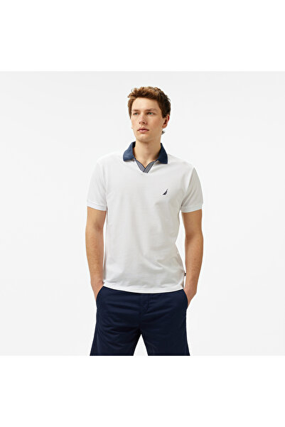 Nautica Erkek Beyaz Classic Fit Polo Yaka T-Shirt