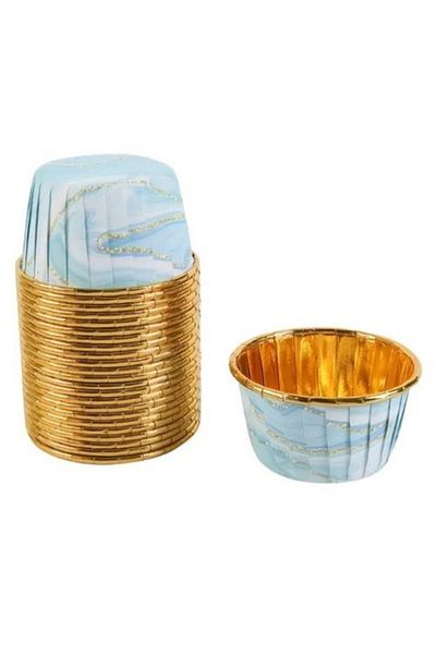 Pastaland Cupcake/Muffin/Suffle Cake Capsule Blue Marble Patterned 50 Liters