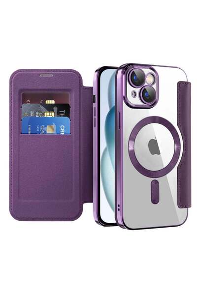 SKYDDAR INNOVATION Husă pentru iPhone 15 Plus, SmartMag Book, Magsafe, RFiD, ...