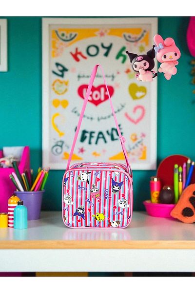 Shopiolog Primary School Orthopedic Waterproof Water Bottle 3 Compartments Nutritional 2-Piece Primary School Girl Backpack