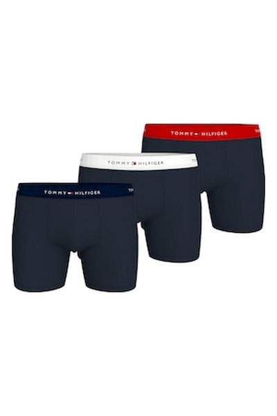 Tommy Hilfiger - Set de boxeri cu bandă la talie cu logo - 3 perechi, Alb, Albastru Ultramarin, Mărime S
