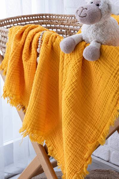 GELB بطانية أطفال موسلين 4 طبقات 110 سم × 110 سم 100% قطن عضوي طبيعي