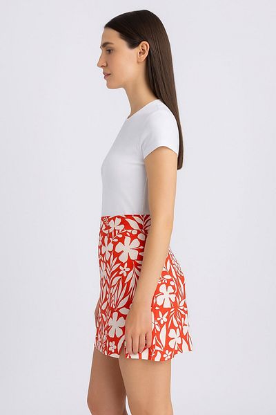 Kübra Tekstil Lupinn Fashion Pantaloni scurți pentru femei cu talie înaltă cu imprimeu floral – pentru combinații de vară elegante și confortabile