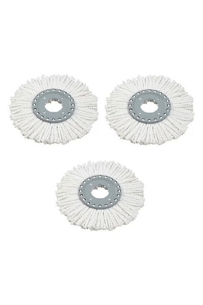 OEM Set 3 Universal Mop Refills with High Absorption Power, White