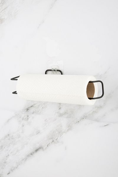 UG Home Suport adeziv pentru hârtie neagră Suport pentru prosoape Suport pentru șervețele Design adeziv Umeraș pentru baie
